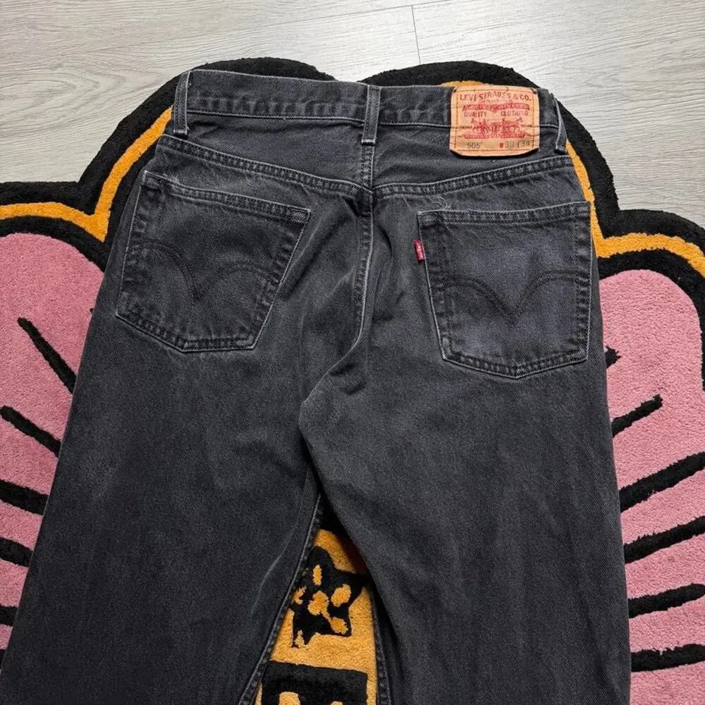 Vintage Y2K Levi’s 505 Regular Straight Fit Denim Jeans Size 30x34 (28x31) Black
